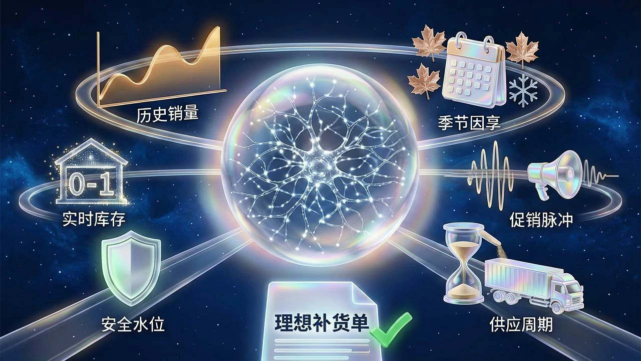 多变量输入AI核心,光路生成自动补货建议单