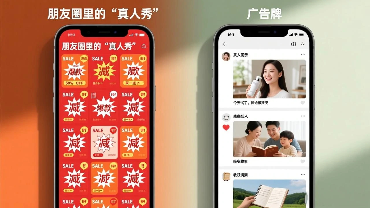 朋友圈里的“真人秀” vs “广告牌”