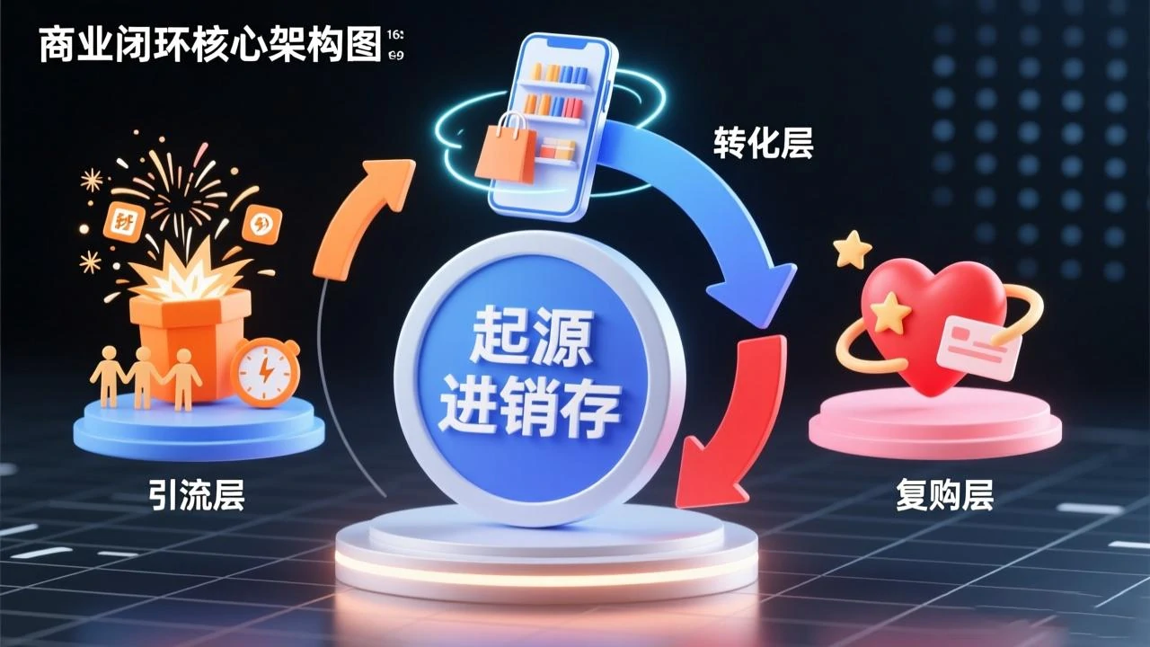 “起源进销存小程序”通过三大板块形成闭环