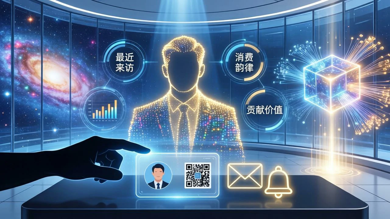 科技驾驶舱中轻触电子名片，串联数据精准触达