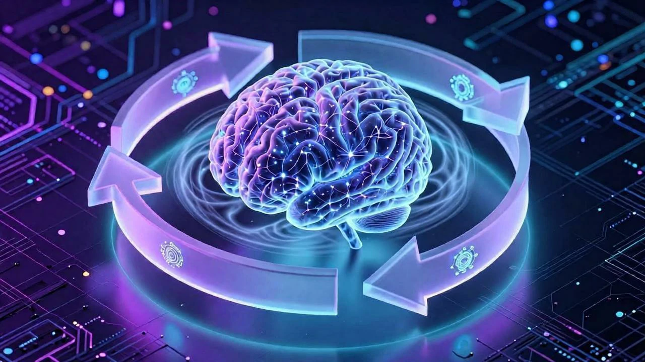 永动循环的数字化飞轮,图标传递裂变、商城与数据