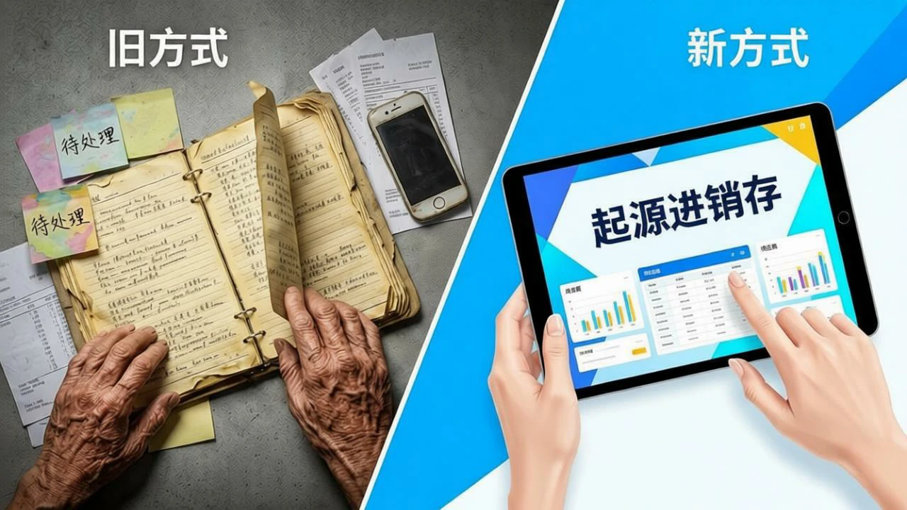 新旧对比，双手告别账本滑向清晰数据