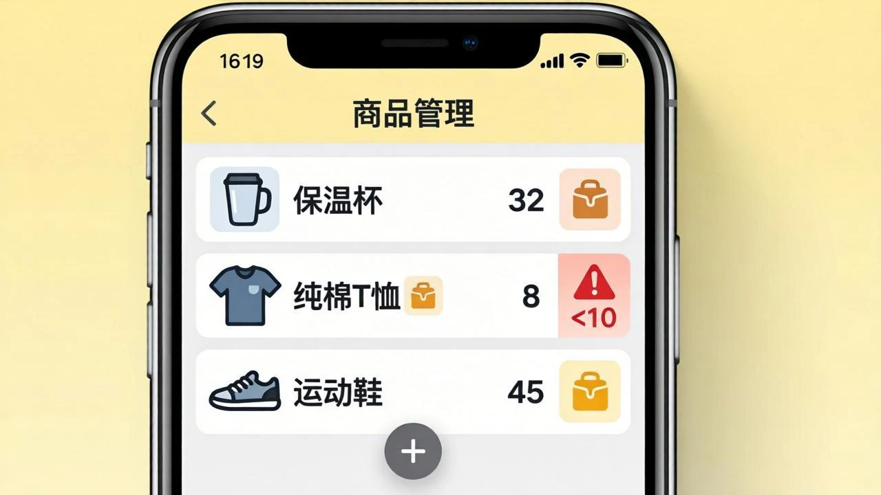 起源进销存App商品管理界面
