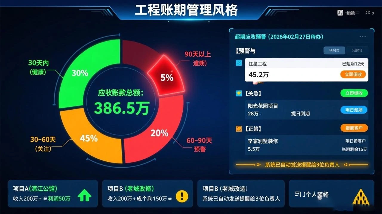 工程账期管理看板