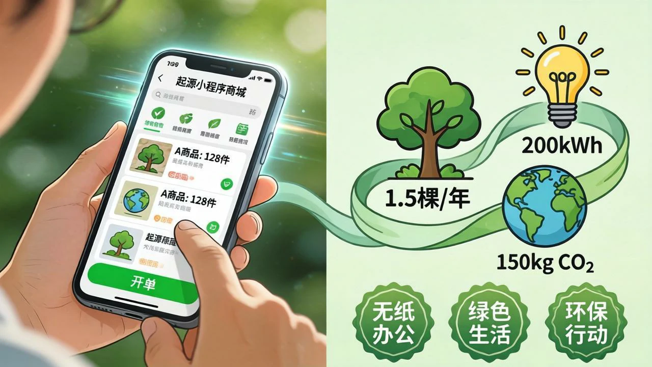 手机开单瞬间,三组数字见证树木碳排节约