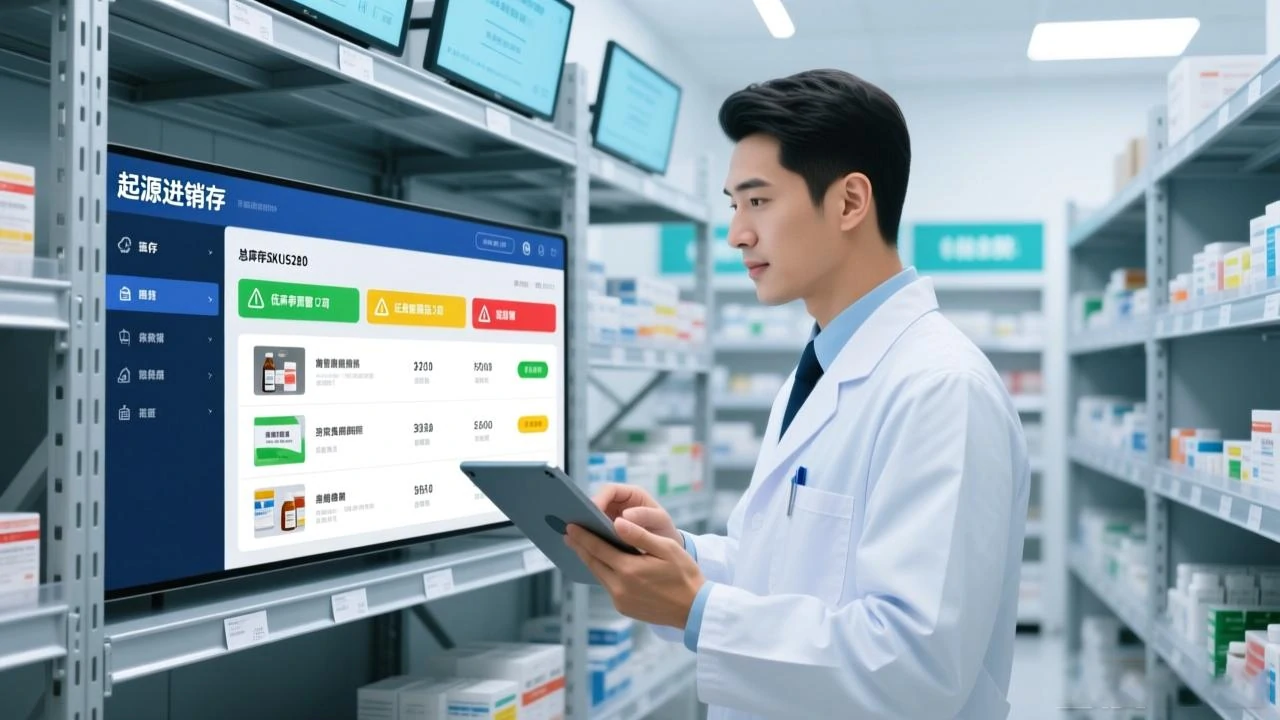 起源进销存系统在药房场景下的智能应用,实现了人、货、场的精准数字化管理
