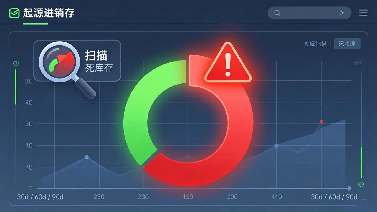 起源进销存后台的“库龄分析”仪表盘
