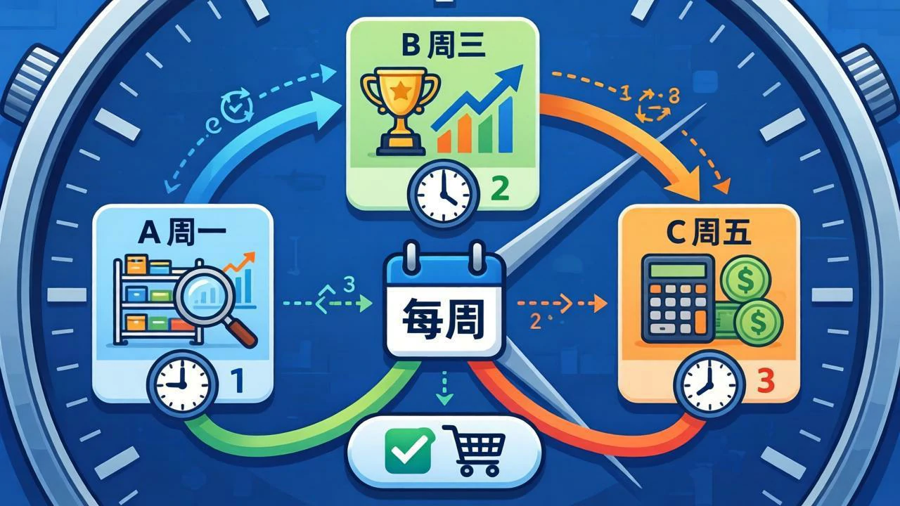周一三五时间轴,三张表联动进货决策