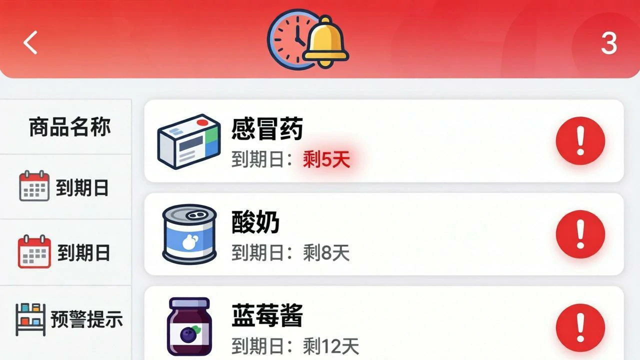 红色预警临期商品,一眼识别风险