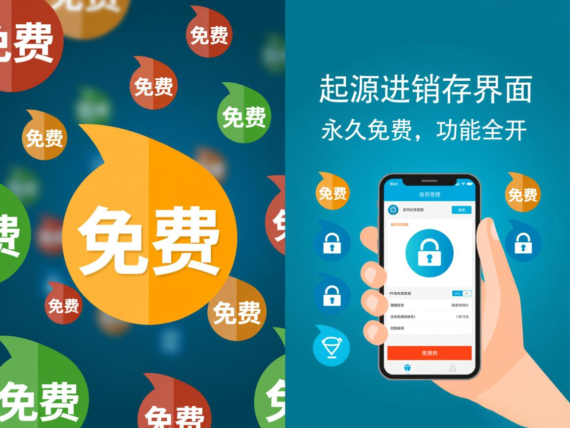 起源进销存永久免费与常规软件付费弹窗的对比界面