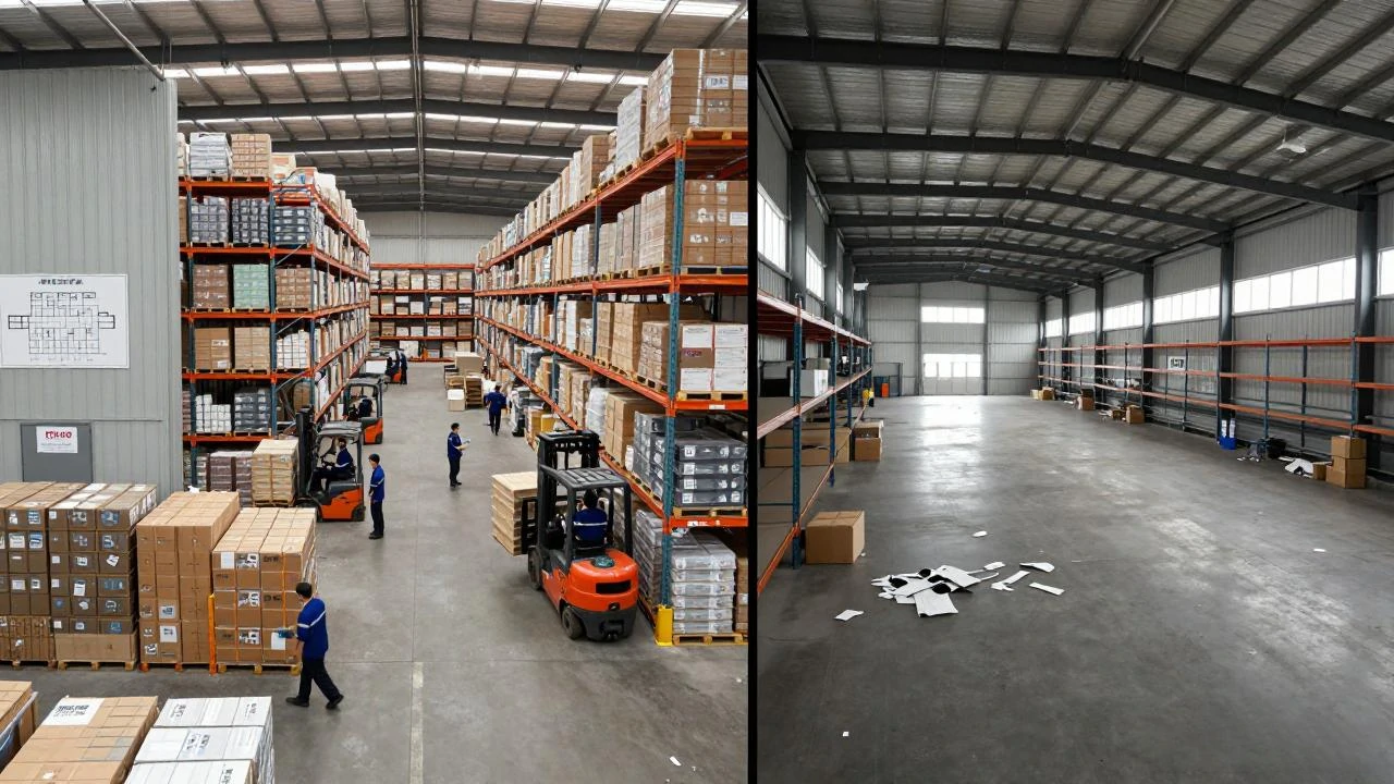 仓库环境的左右对比